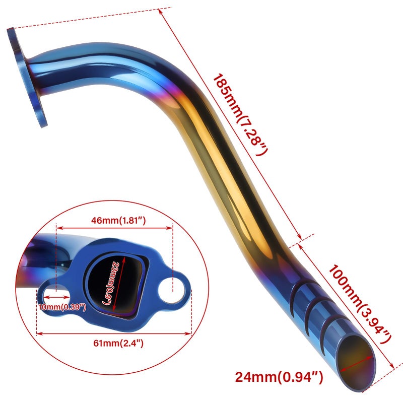WNOOENG 212cc Exhaust Pipe Header Kit for Coleman CT200u CT200u-ex BT200X KT196 196cc 6.5hp, for Non-Hemi Predator 212cc Baja Warrior MB200 GX160 GX200 Engine Axis M200 Mini Bike - Image 5