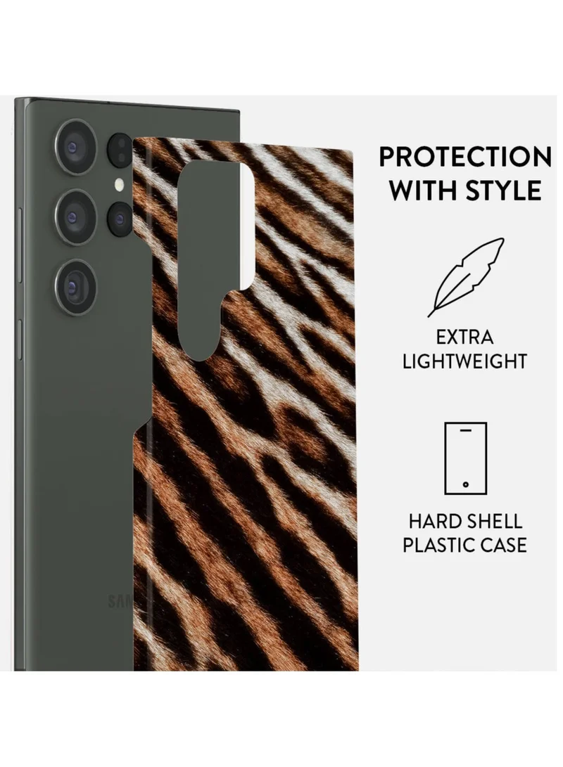 BURGA BURGA Phone Case Compatible with Samsung Galaxy S24 Ultra Mobile Phone Case Hybrid 2 Layer Hard Shell Silicone Protective Case Golden Wildcat Scratch Resistant Shockproof Cover