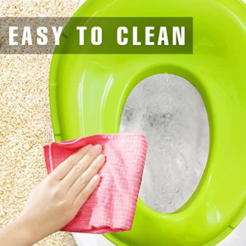 TechHark Baby Potty Training Toilet Seat For Boys And Girls Kids, Non-Slip With Splash Guard, Fits Round & Oval Toilets, Free Includes Storage Hook (Green), Plastic, 1 Count - Image 3