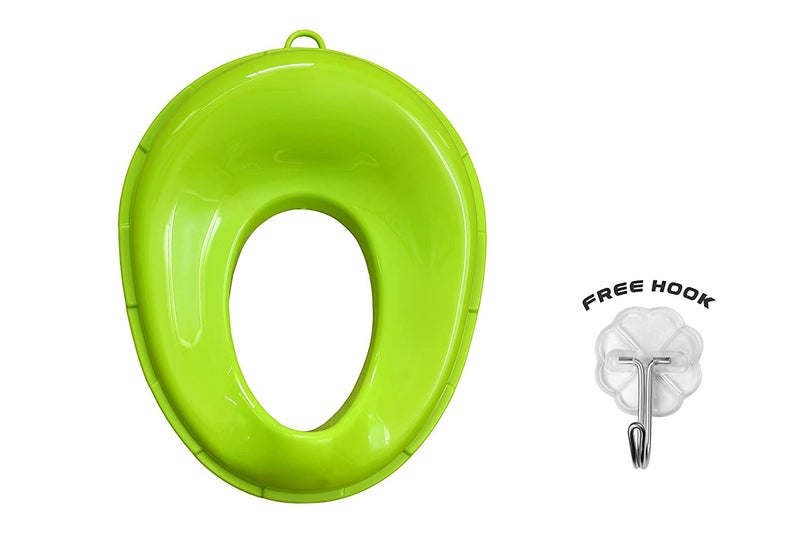 TechHark Baby Potty Training Toilet Seat For Boys And Girls Kids, Non-Slip With Splash Guard, Fits Round & Oval Toilets, Free Includes Storage Hook (Green), Plastic, 1 Count - Image 2