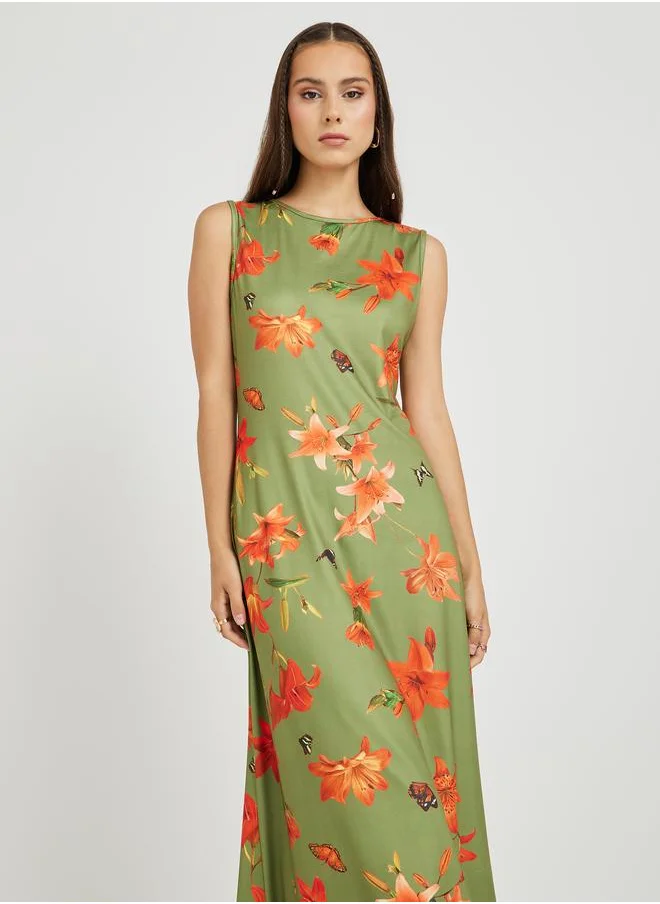تايك تو Take Two All-Over Floral Print Sleeveless Maxi Dress