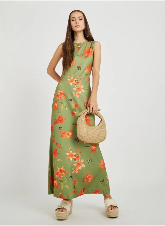 تايك تو Take Two All-Over Floral Print Sleeveless Maxi Dress