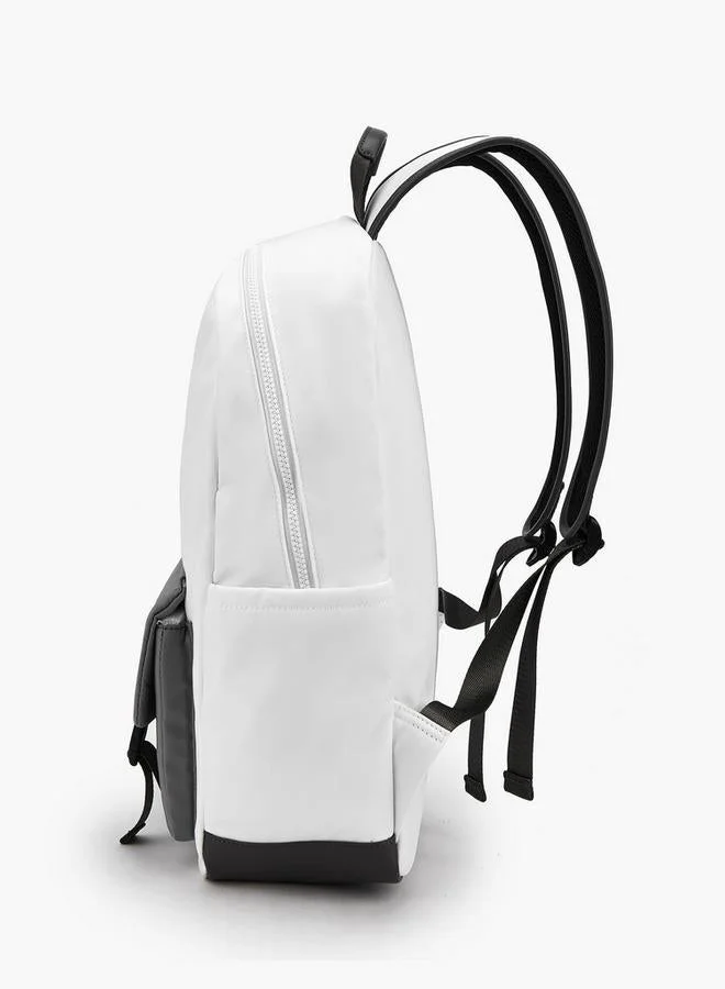 Lee Cooper GREY Solid Textile Backpack With Adjustable Straps  | Best Price UAE