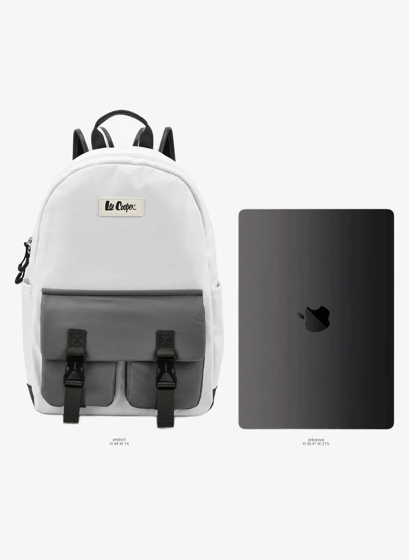 لي كوبر Solid Textile Backpack With Adjustable Straps