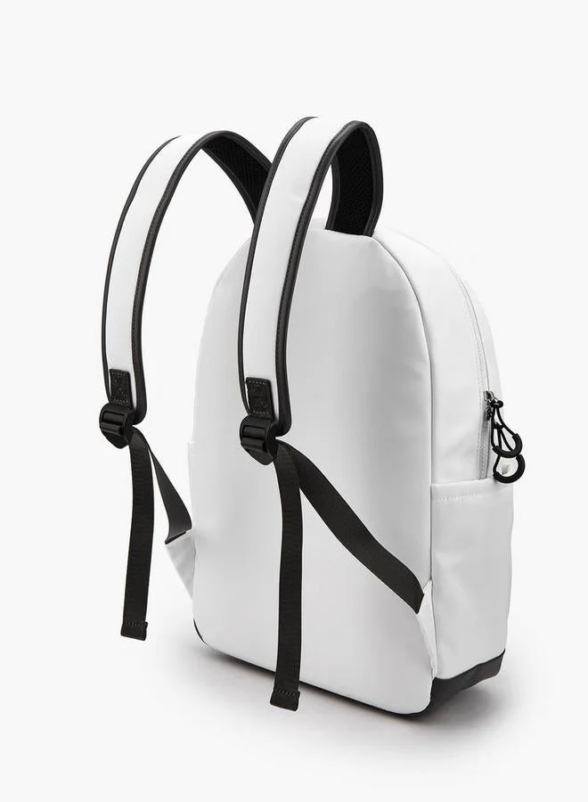 Lee Cooper GREY Solid Textile Backpack With Adjustable Straps  | Best Price UAE