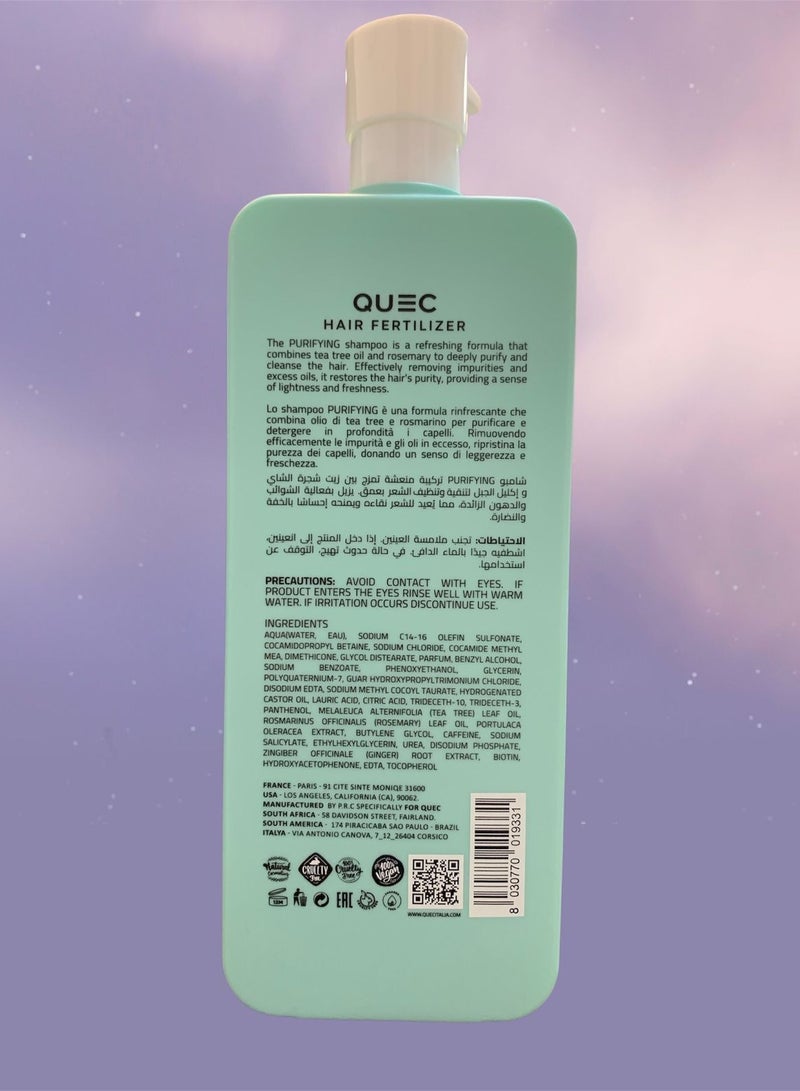 Quec Italia Quec Instant Shampoo Purifying With Tea Tree and Rosemary 800ml - Image 2