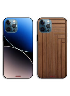 Two Cases For Apple iPhone 12 Pro Protective Covers Curve Lines and Door Pattern