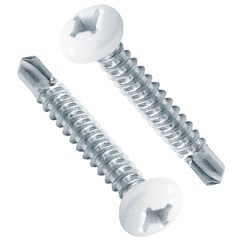 AFZZ RV Screws White Pan Head Screw 8 X 1 for RV Interior and Exterior, Quad Drive Twin Fast Thread Fasteners, Enclosed Trailer Self-Tapping Sheet Metal Screws - 100 Pcs - Image 1