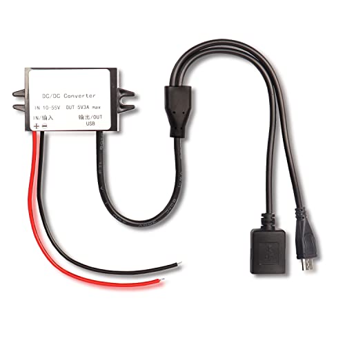 XMSJSIY 10-55V to 5V USB/Micro USB 3A 15W DC to DC Regulator Car Power Converter - Image 1