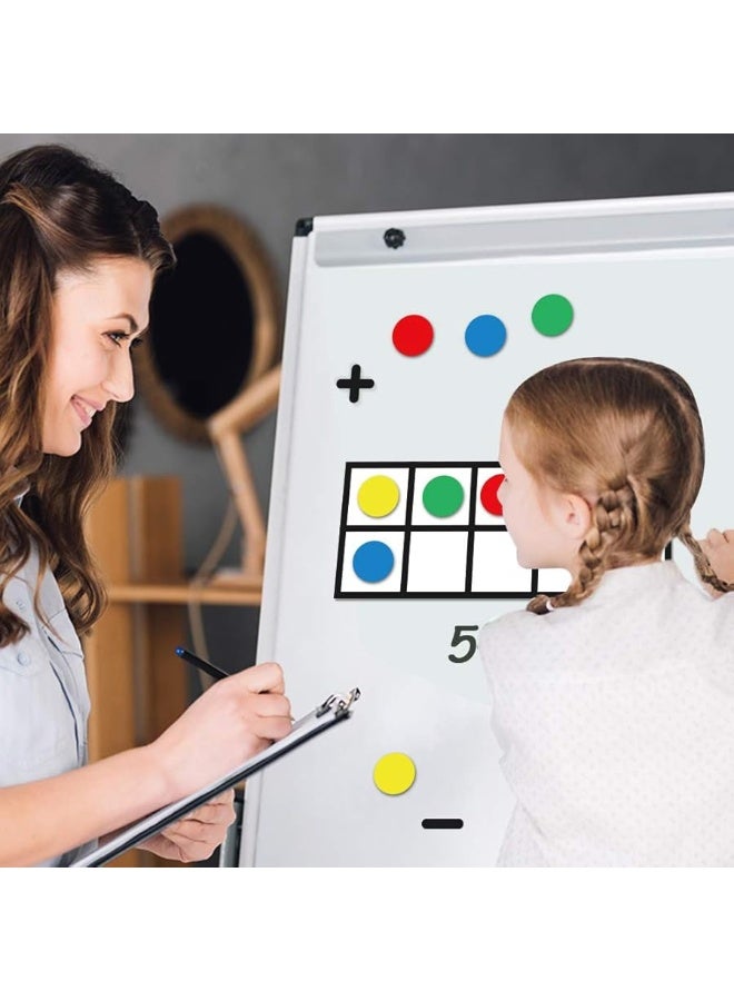 Opret Big Magnetic Ten Frame Set, Opret 52 Pieces Math Manipulatives for Elementary, Kindergarten Classroom Must Haves Math Games with Storage Bag, Ages 5+, 4 Frames, 44 Counters, 2 Plus and 2 Minus - Image 3
