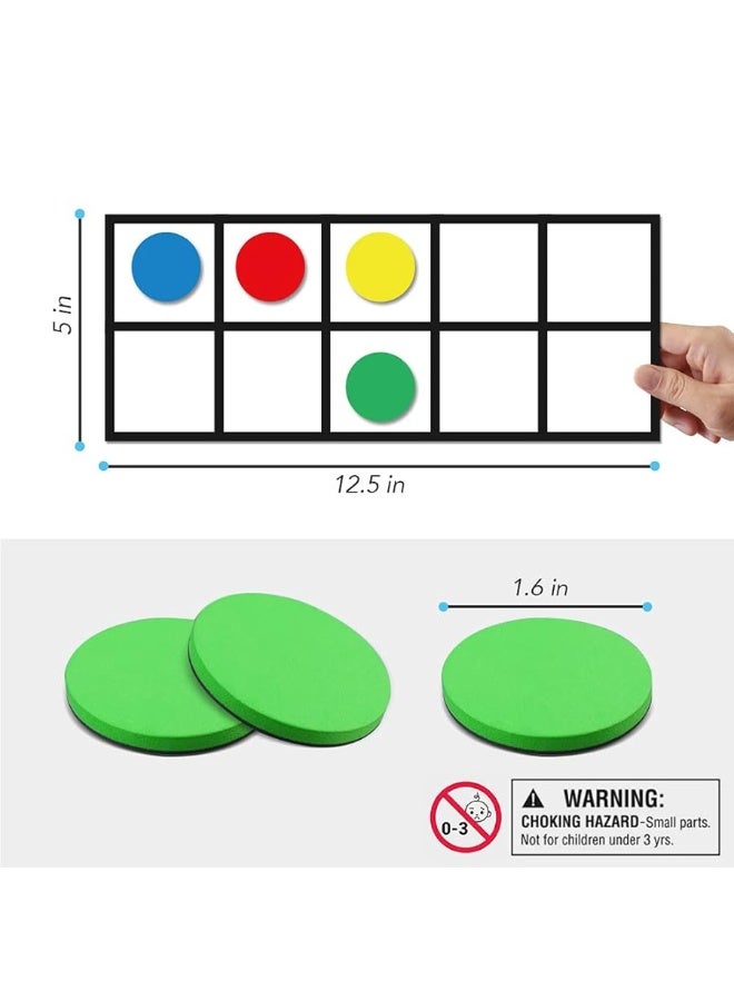 Opret Big Magnetic Ten Frame Set, Opret 52 Pieces Math Manipulatives for Elementary, Kindergarten Classroom Must Haves Math Games with Storage Bag, Ages 5+, 4 Frames, 44 Counters, 2 Plus and 2 Minus - Image 4
