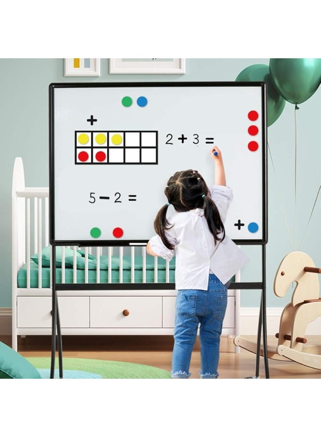 Opret Big Magnetic Ten Frame Set, Opret 52 Pieces Math Manipulatives for Elementary, Kindergarten Classroom Must Haves Math Games with Storage Bag, Ages 5+, 4 Frames, 44 Counters, 2 Plus and 2 Minus - Image 2