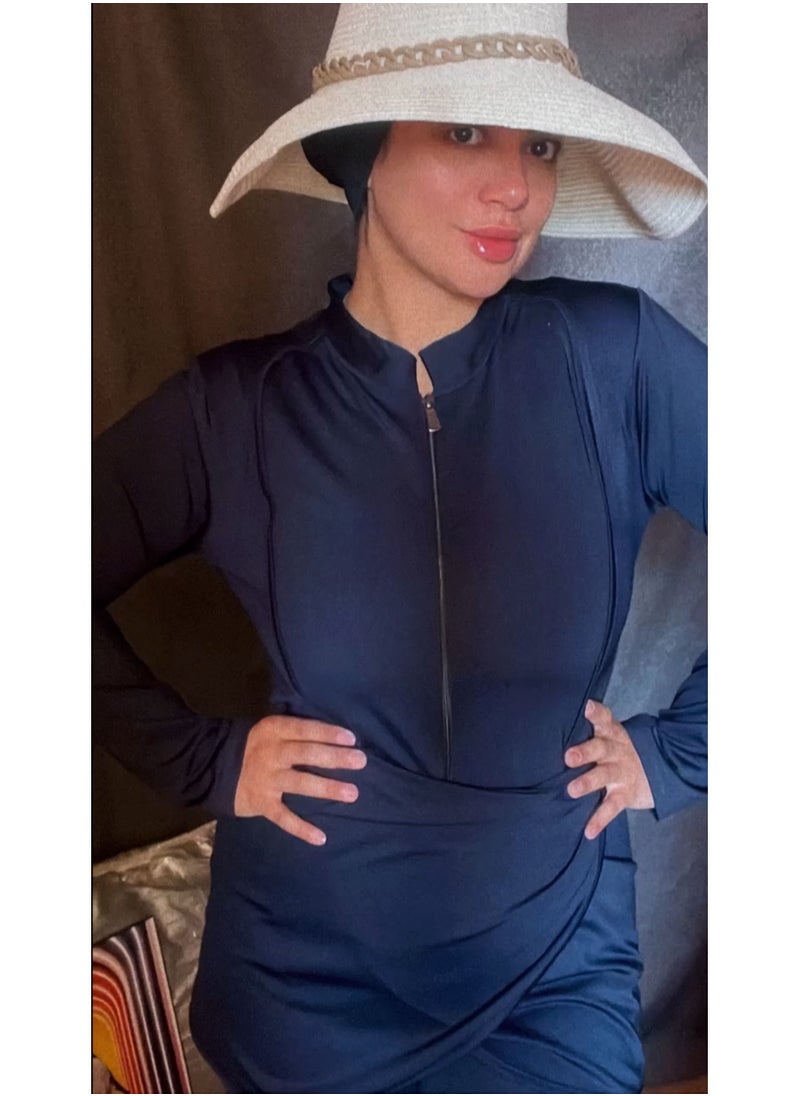 Just Navy Blue Elegant Burkini For Swimming - pzsku/Z6879F175F164630EA305Z/45/_/1683631935/532e4bbe-f918-456d-a4d0-62221d582348