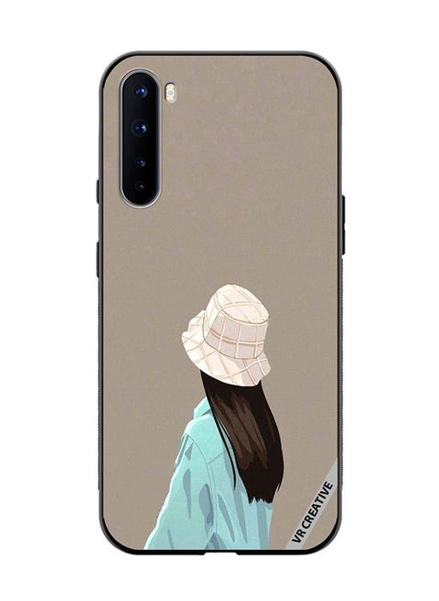 Protective Case Cover For OnePlus Nord Brown Hat Girl Design Multicolour
