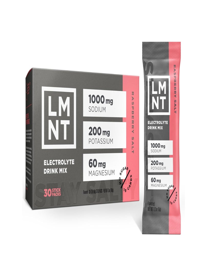 Zero Sugar Electrolytes - Raspberry Salt | Drink Mix | 30-Count