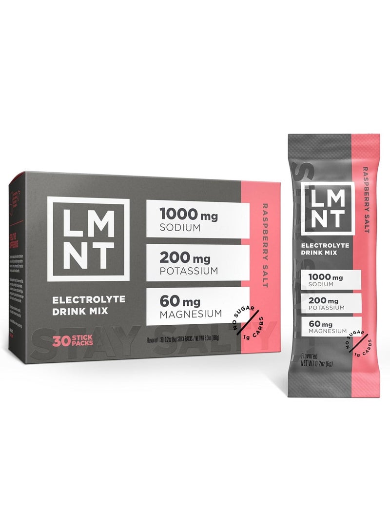 Zero Sugar Electrolytes - Raspberry Salt | Drink Mix | 30-Count