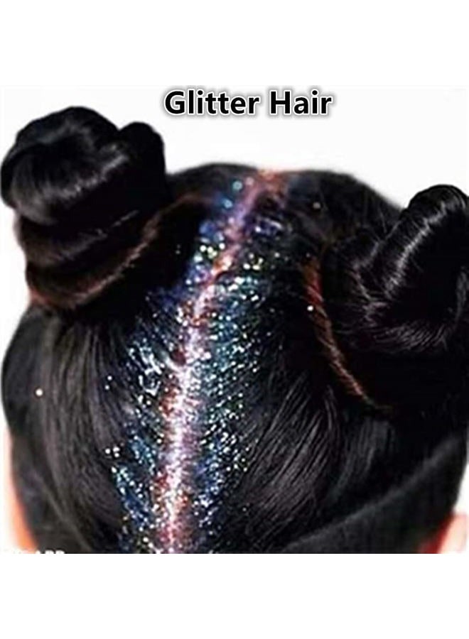 Go Ho رذاذ جليتر للشعر والجسم، رذاذ جليتر فضي، مسحوق مكياج جاف للملابس، مسحوق لامع فضفاض للمهرجانات، جليتر ريزين فائق الدقة للهوايات، 10 جرام - Image 3