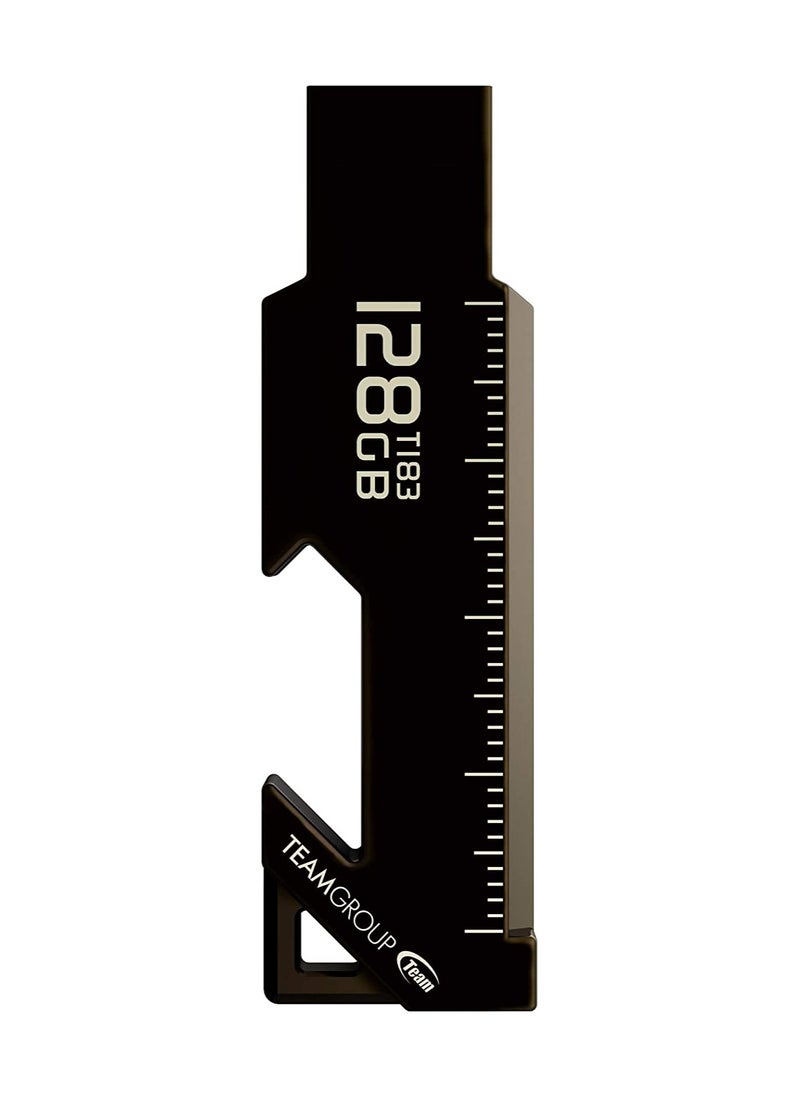 TeamGroup فلاشة T183 USB3.2 سعة 128 جيجابايت باللون الأسود  - Image 1