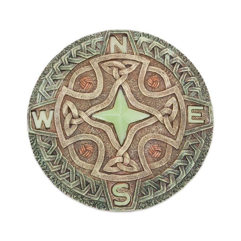 Bits and Pieces  10 255 cm GlowinTheDark Celtic Compass Decorative Stone  Yard Decoration  Beautiful LawnGarden Stone