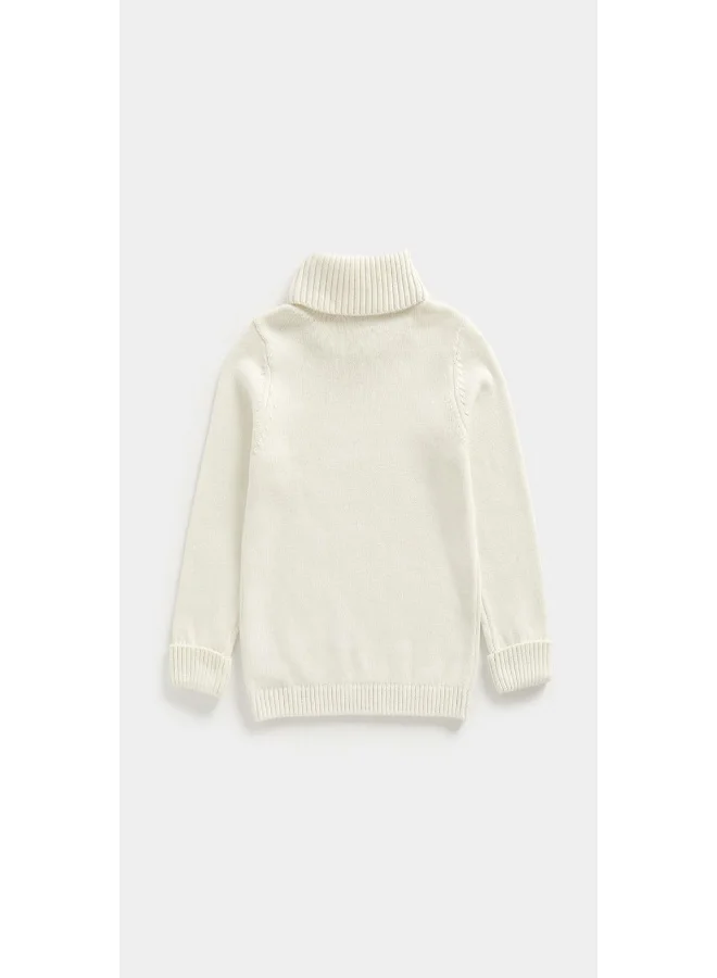 mothercare White Roll Neck Knitted Jumper