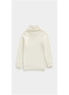 mothercare White Roll Neck Knitted Jumper  - Image 2