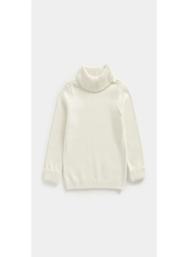 mothercare White Roll Neck Knitted Jumper