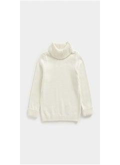 mothercare White Roll Neck Knitted Jumper  - Image 1