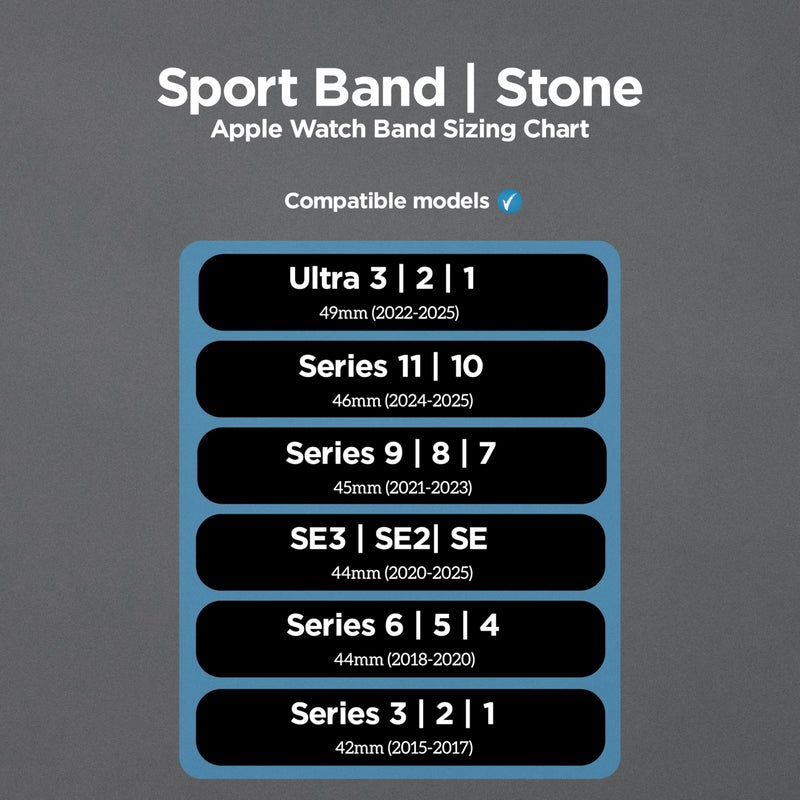 NOMAD Sport Band - 45mm | Stone Apple watch ultra 2 band, Designed to give your Apple Watch a modern and athletic look, Compatible with New Series 11, Ultra 1-3, Series 1-10, and SE - Image 5