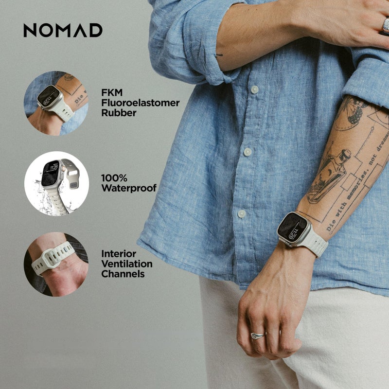 NOMAD Sport Band - 45mm | Stone Apple watch ultra 2 band, Designed to give your Apple Watch a modern and athletic look, Compatible with New Series 11, Ultra 1-3, Series 1-10, and SE - Image 2