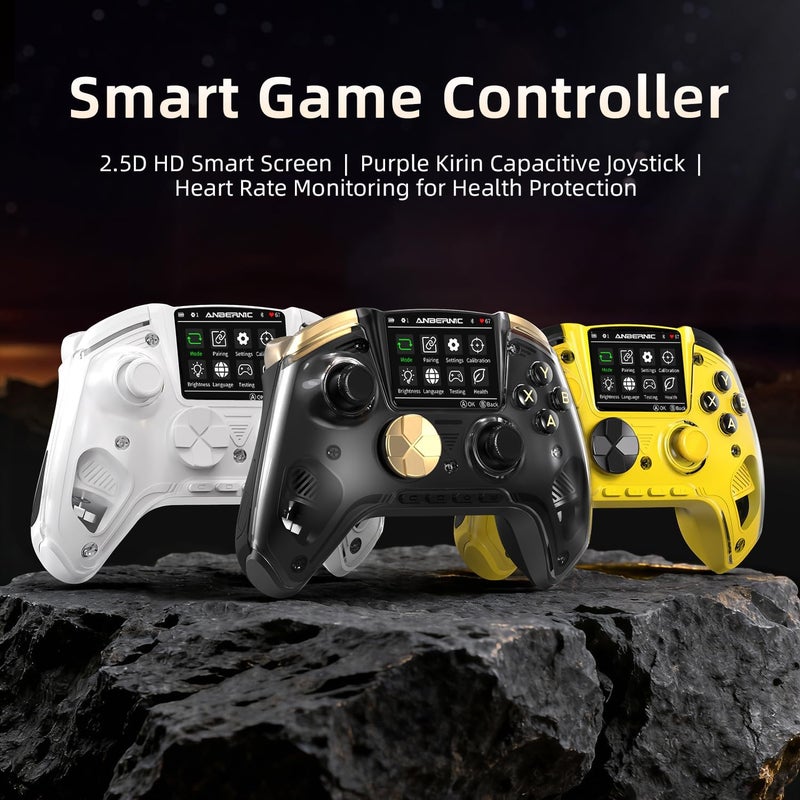 Voacle RG G01 Interactive Screen Wireless Gaming Controller Compatible with PC/Steam/Linux/Android/Switch/IOS 2.4G Wireless Bluetooth Controller Gamepad Hall Effect Triggers(Black) - Image 2