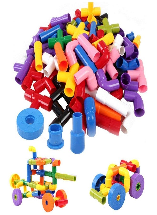 plutofit Building Pipe Blocks Educational Puzzle Set, Play and Learn Toy for Kids Building Construction Blocks Games 75Pcs. - Image 1