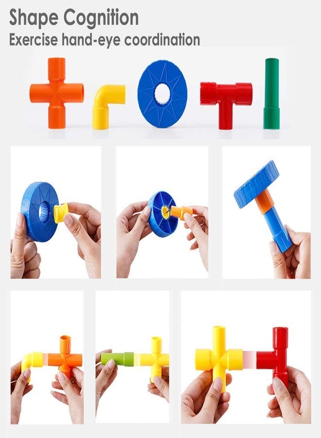 plutofit Building Pipe Blocks Educational Puzzle Set, Play and Learn Toy for Kids Building Construction Blocks Games 75Pcs. - Image 5