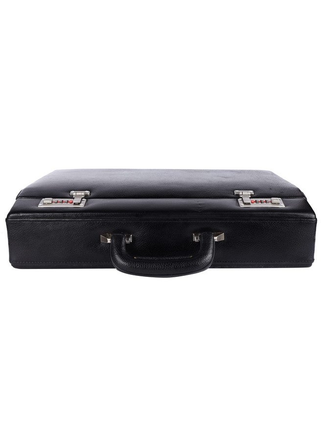 HAMMONDS FLYCATCHER Expandable Genuine Leather Briefcase for Men, Travel Office Bag with Dual Combination Lock Protection, Hand Bag for Men, Spacious Laptop Briefcase - Black - Image 5