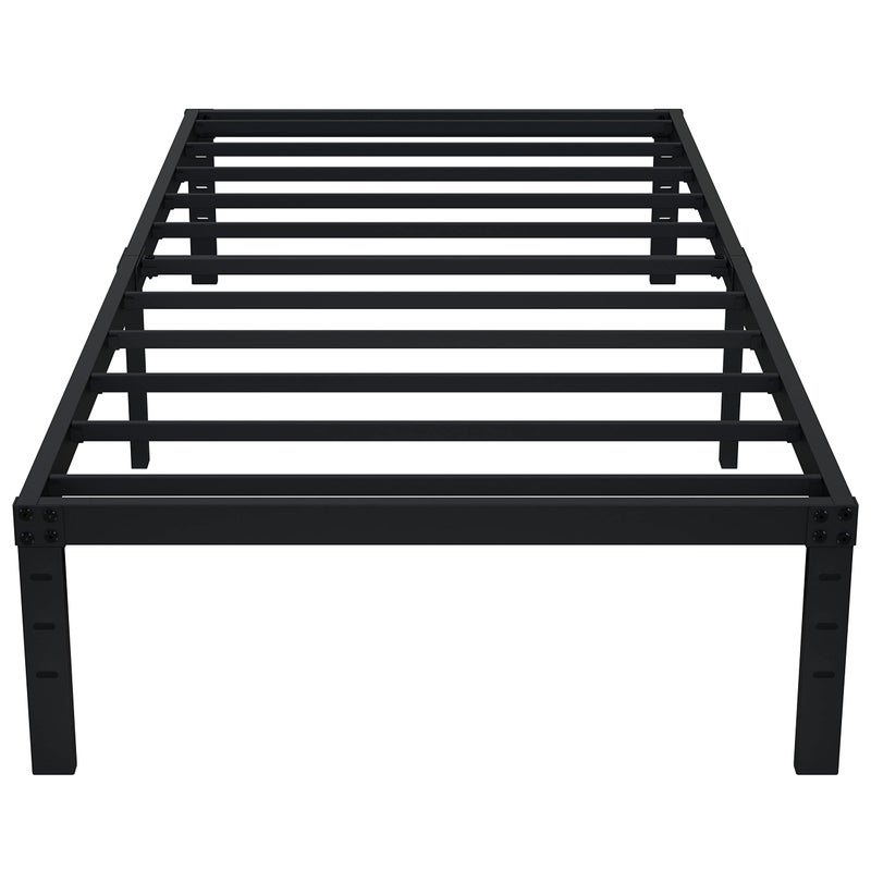 EMODA 14 Inch Twin XL Bed Frames No Box Spring Needed Heavy Duty XL Twin Metal Platform Bed Frame Noise Free Easy Assembly Black