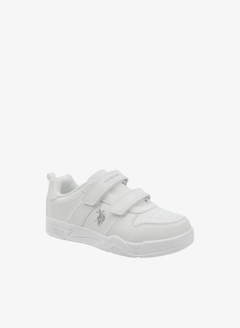 U.S. Polo Assn. white U.S. Polo Assn. Kids School Sneakers | White Hook & Loop Strap Shoes | Lightweight Non-Slip Casual Sports Shoes for Boys & Girls | Comfortable Everyday Walking Shoes  | Best Price UAE