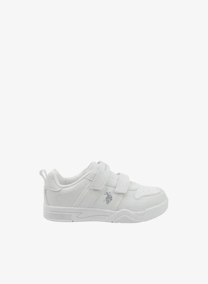U.S. Polo Assn. white U.S. Polo Assn. Kids School Sneakers | White Hook & Loop Strap Shoes | Lightweight Non-Slip Casual Sports Shoes for Boys & Girls | Comfortable Everyday Walking Shoes  | Best Price UAE