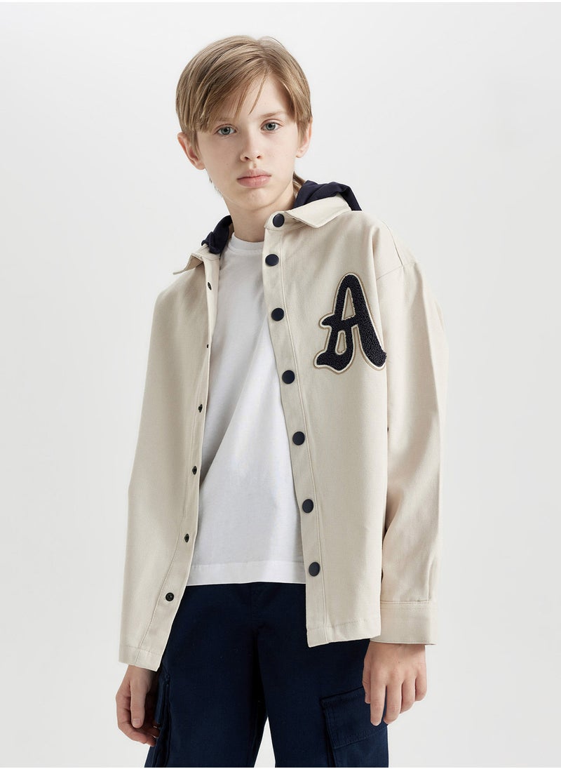 DeFacto - Oversized Fit Wide Hooded Gabardine Long Sleeve Shirt - Image 1