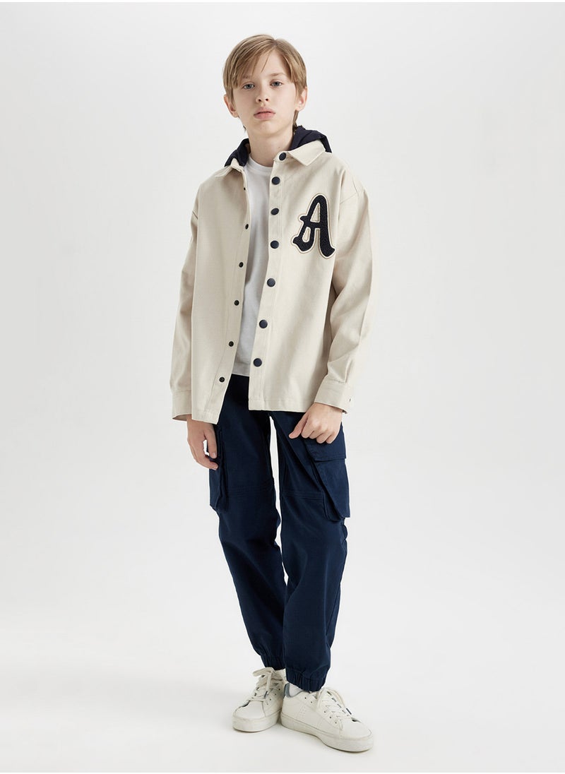 DeFacto - Oversized Fit Wide Hooded Gabardine Long Sleeve Shirt - Image 1