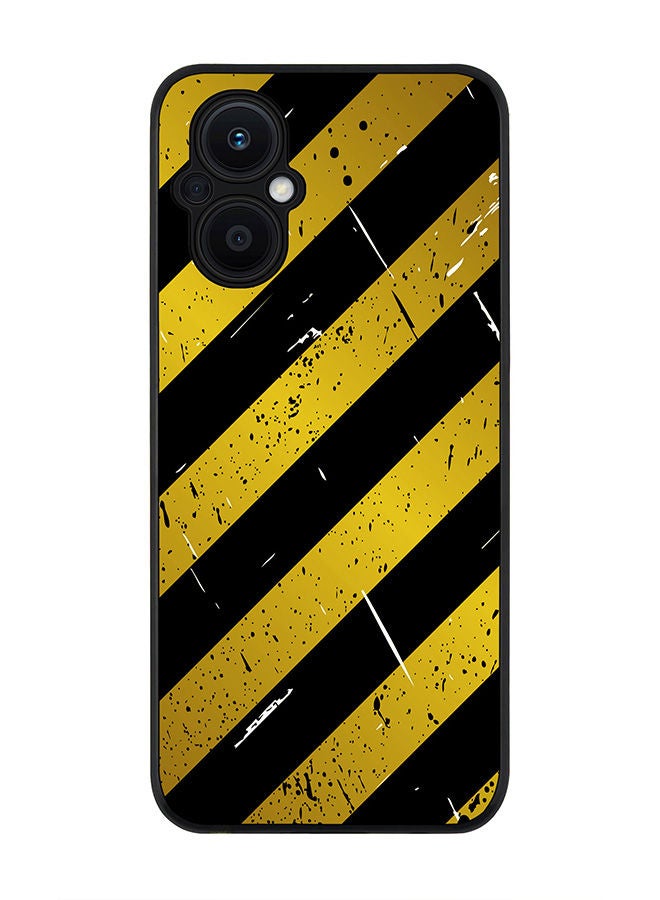 Stylizedd Rugged Black edge case for Oppo Reno7 Z  Slim fit Soft Case Flexible Rubber Edges Anti Drop TPU Gel Thin Cover - Under Construction - Image 1