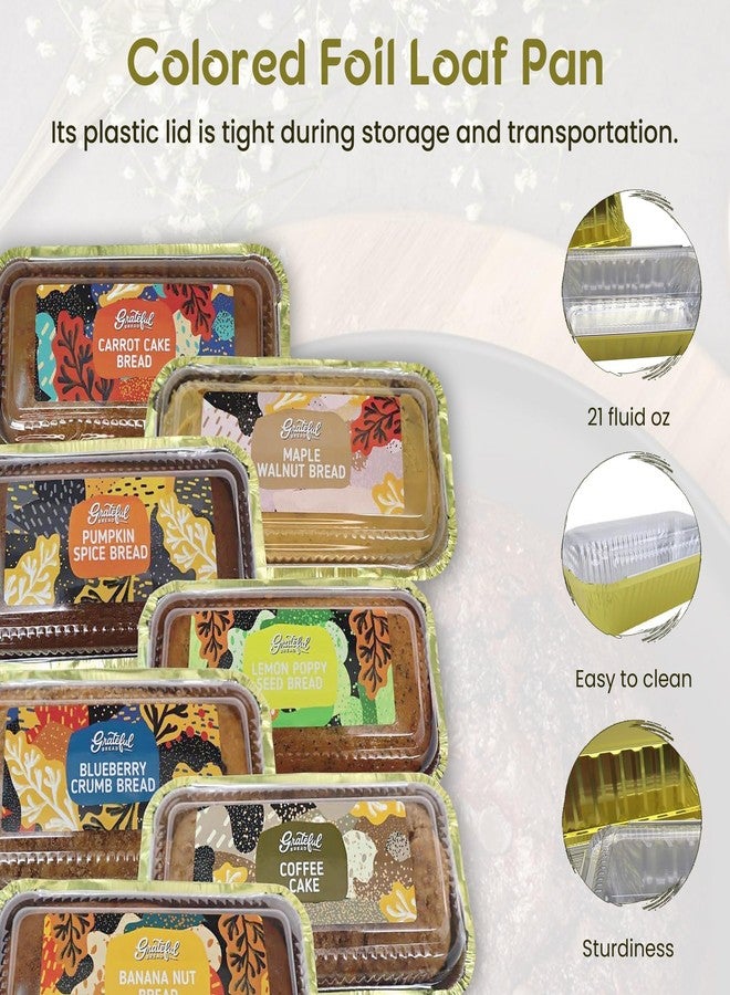 KitchenDance.com KitchenDance Disposable Colored Aluminum Loaf Pans with Plastic Lids - 1.5 Pounds Rectangular Aluminum Foil Baking Pan, Aluminum Pans Perfect for Baking, Cooking, Preparing Food, #1650P (Gold, 50) - Image 5