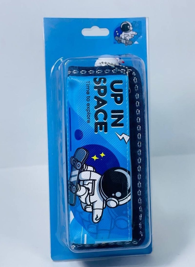 3D medallion pencil case, fabric material, 2 zippers, in different colors - Image 2