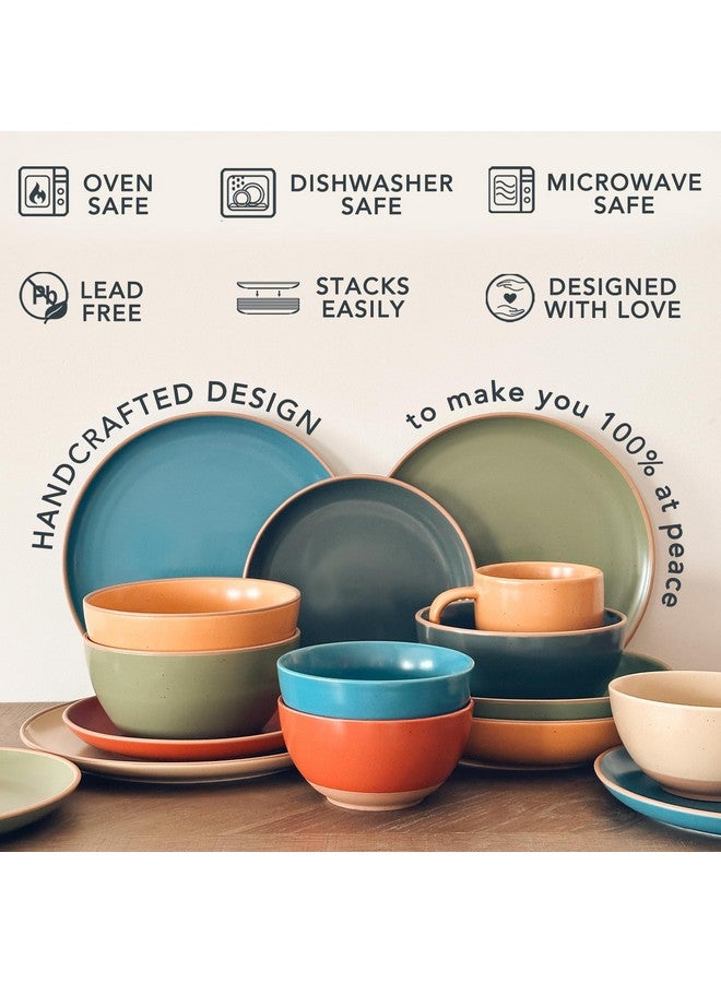 Mora Ceramic Artisan Matte Bowls For Kitchen 28oz - Bowl Set of 4 - For Cereal, Salad, Pasta, Soup, Dessert etc - Dishwasher, Microwave, and Oven Safe - For Breakfast, Lunch and Dinner - Safari Colors - Image 4