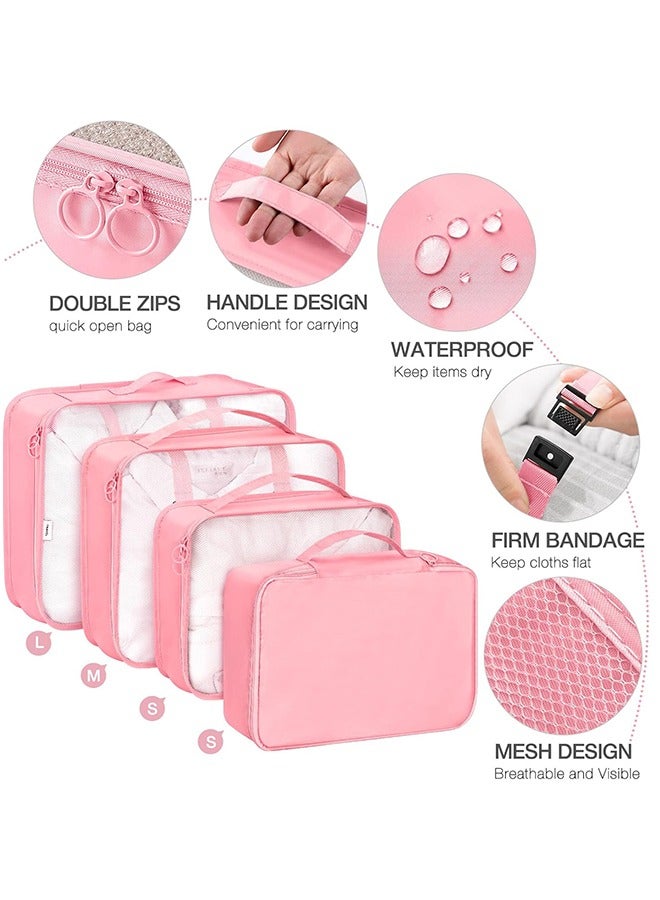 Travel Organizer Folding Set Toiletries Cosmetic Bag Clothes Shoes Digital Storage Bag Drawstring Luggage Travel Bag Blue Pink  - Image 2