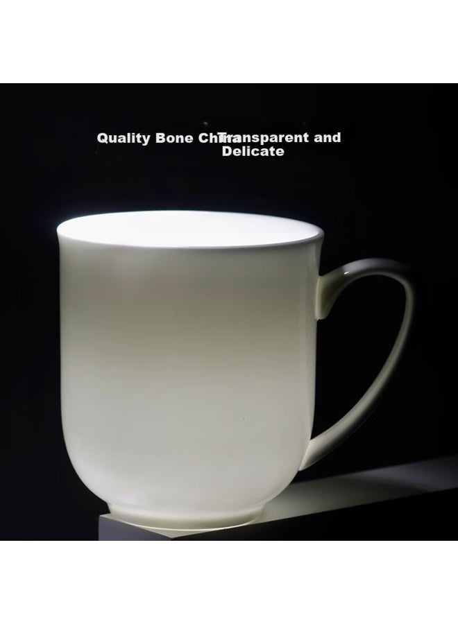 JD.com Jd Jingzao Ceramic Tea Cup With Lid For Office Meeting, White, 360Ml, Pack Of 10 - Image 2