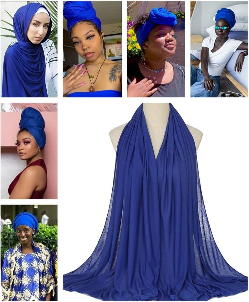Harewom Head Wraps for Black Women Stretch Head Scarf Long African Hair Wraps Turban Headwraps Jersey Headbands - Image 5