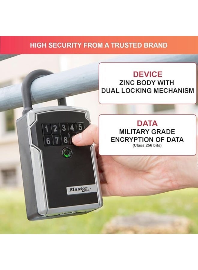 Master Lock Smart Key Safe with Bluetooth/Digital Code, External Key Storage Box with Lock, Model 5440EURD - Image 3
