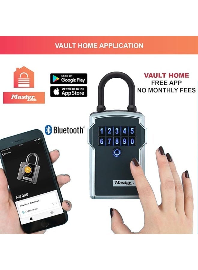 Master Lock Smart Key Safe with Bluetooth/Digital Code, External Key Storage Box with Lock, Model 5440EURD - Image 2