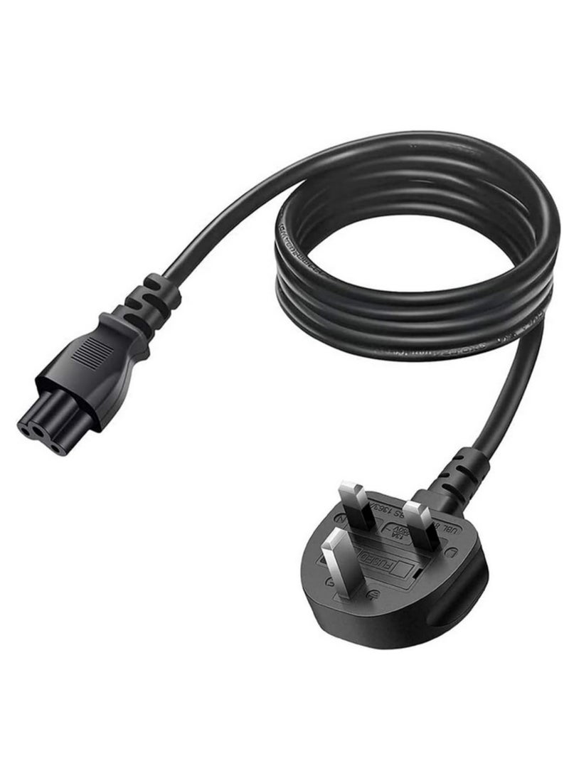 Laptop Power Cable 3 Pin UK Mains Lead with UK Plug for Laptop AC Adapter Charger Compatible with Dell HP Acer Compaq Delta Asus Lenovo Toshiba Vaio Power Cord 1.5m  - Image 3