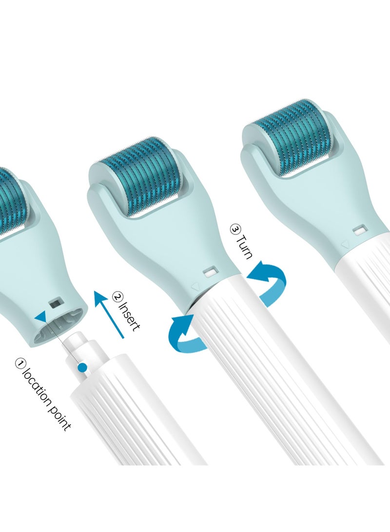 KASTWAVE Bioroller Derma Roller Kit, 0.25mm Microneedling Roller Microneedle Dermaroller, Facial Beauty Roller Skin Care Tools, Ice Roller Microneedling Facial Cleaning Brush With Travel Case - Image 3