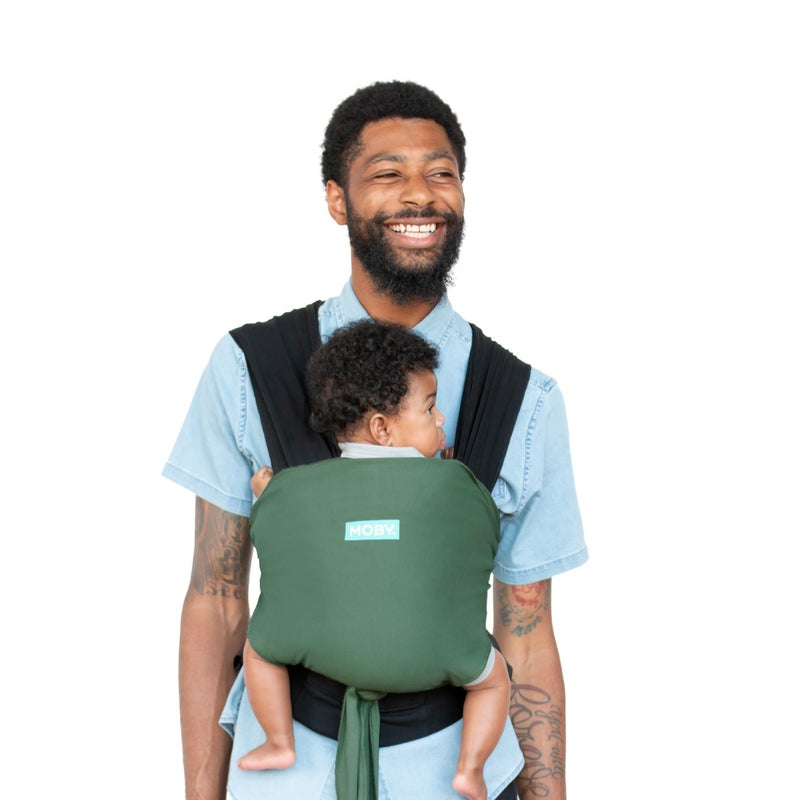 Moby Baby Wrap Carrier EasyWrap for Newborns to Toddlers 833lbs Infant Sling Carrier Lightweight Hands Free Design for Mom and Dad Adjustable for All Body Types OliveOnyx